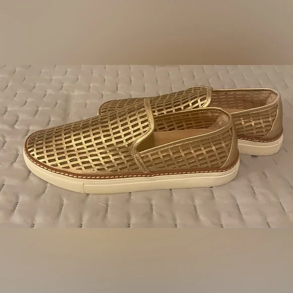 Antonio Melani Metallic Gold Women's Slip-On Loafers - Picture 2 of 8